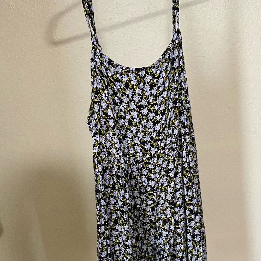 Wild Fable Black and Purple Floral Skater Dress